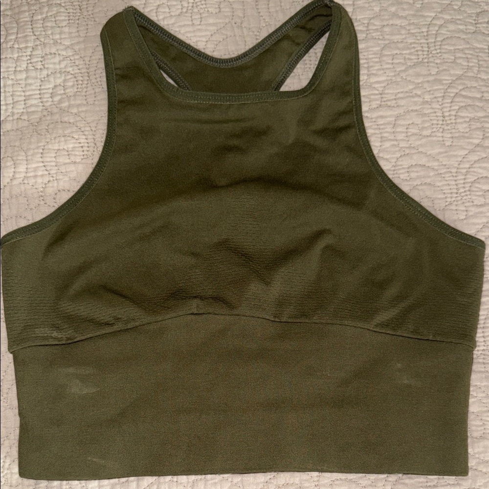 FP Movement by‎ Free People green Khaki Sports Bra